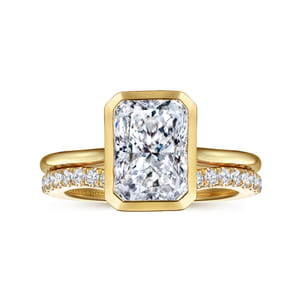 Brooke - 14K Yellow Gold Radiant Cut Bezel Set Solitaire Diamond Engagement Ring