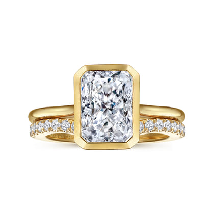 Brooke - 14K Yellow Gold Radiant Cut Bezel Set Solitaire Diamond Engagement Ring