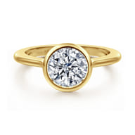 Brooke - 14K Yellow Gold Round Cut Bezel Set Solitaire Diamond Engagement Ring