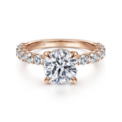 14K Rose Gold Round Diamond Engagement Ring