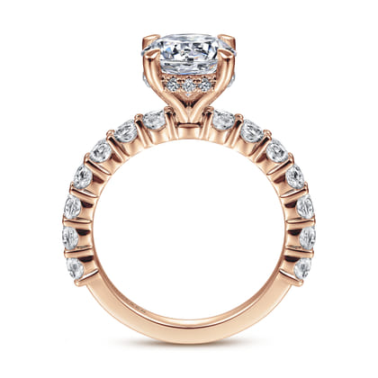Brosnan - 14K Rose Gold Round Diamond Engagement Ring