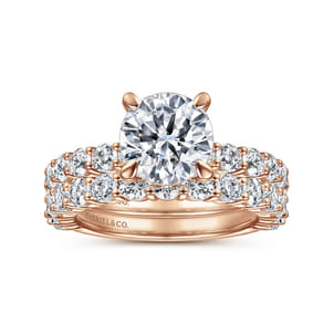Brosnan - 14K Rose Gold Round Diamond Engagement Ring