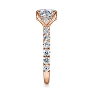 Brosnan - 14K Rose Gold Round Diamond Engagement Ring