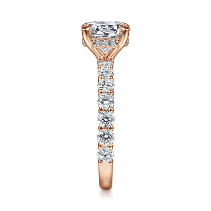 Brosnan - 14K Rose Gold Round Diamond Engagement Ring
