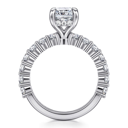 Brosnan - 14K White Gold Cushion Cut Diamond Engagement Ring