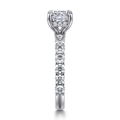 Brosnan - 14K White Gold Cushion Cut Diamond Engagement Ring