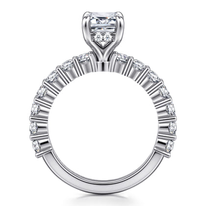 Brosnan - 14K White Gold Emerald Cut Diamond Engagement Ring