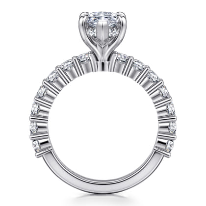 Brosnan - 14K White Gold Marquise Shape Diamond Engagement Ring