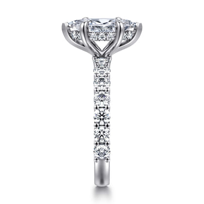 Brosnan - 14K White Gold Marquise Shape Diamond Engagement Ring