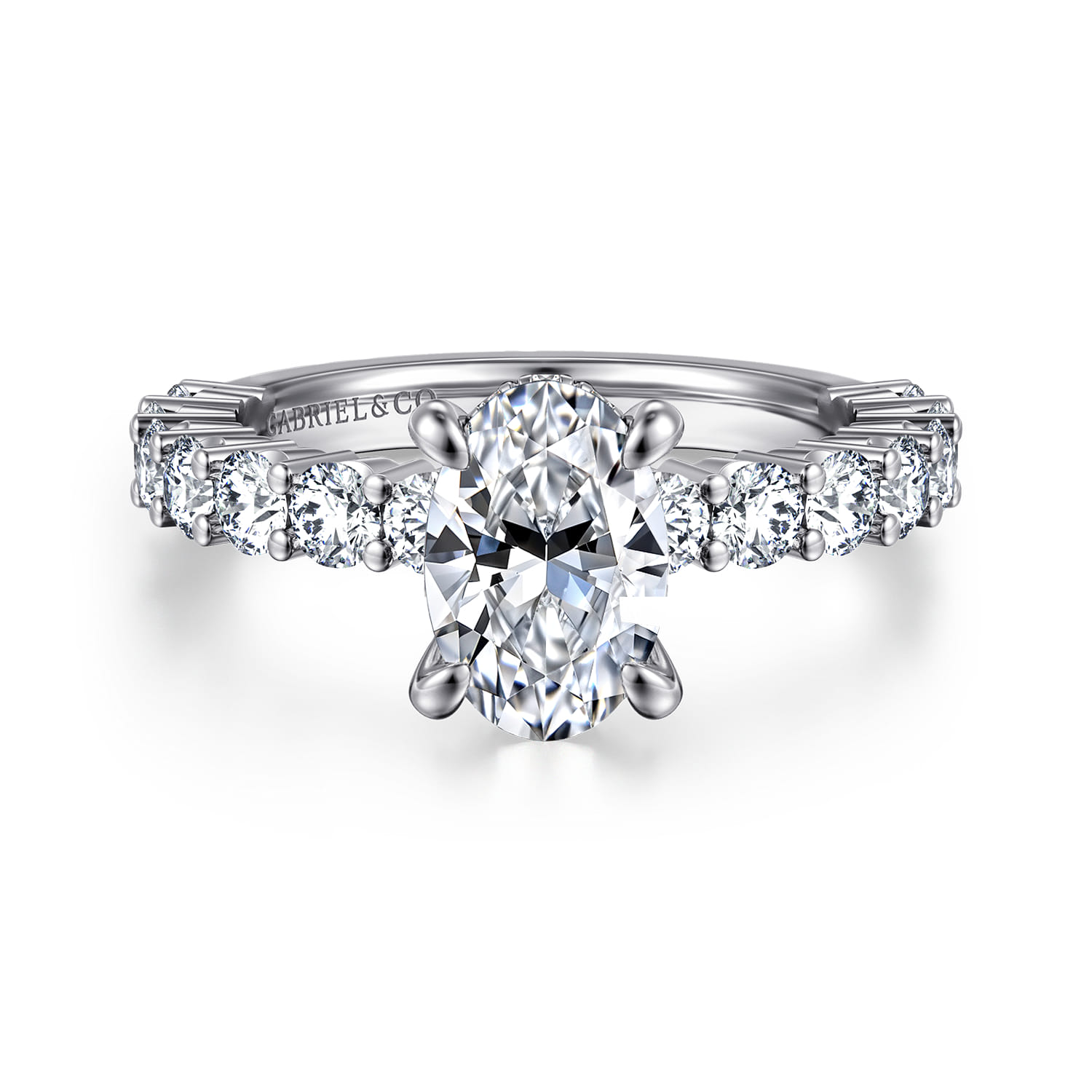 Brosnan - 14K White Gold Oval Diamond Engagement Ring