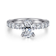 Brosnan - 14K White Gold Oval Diamond Engagement Ring