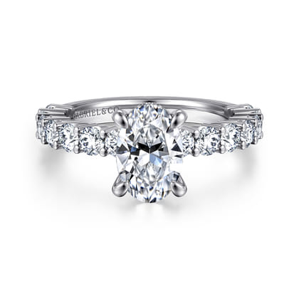 Brosnan - 14K White Gold Oval Diamond Engagement Ring