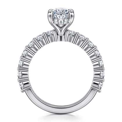 Brosnan - 14K White Gold Oval Diamond Engagement Ring
