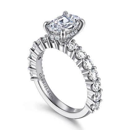 Brosnan - 14K White Gold Oval Diamond Engagement Ring