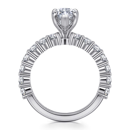 Brosnan - 14K White Gold Pear Shape Diamond Engagement Ring