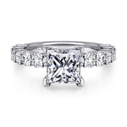 Brosnan - 14K White Gold Princess Cut Diamond Engagement Ring