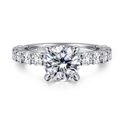 Brosnan - 14K White Gold Round Diamond Engagement Ring