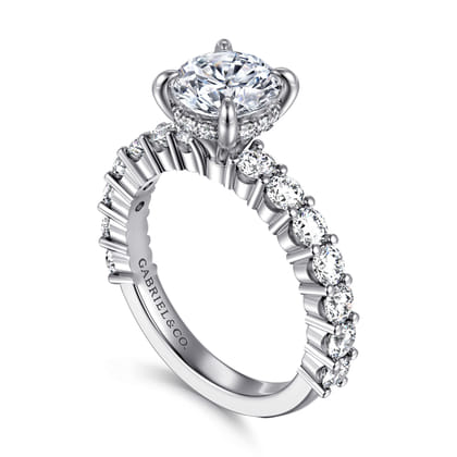 Brosnan - 14K White Gold Round Diamond Engagement Ring