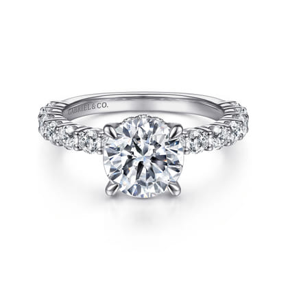 Brosnan - 14K White Gold Round Diamond Engagement Ring