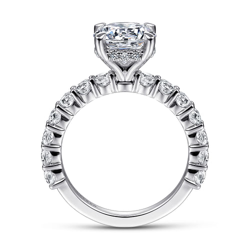 Brosnan - 14K White Gold Round Diamond Engagement Ring - 1.03 ct - Shot 2