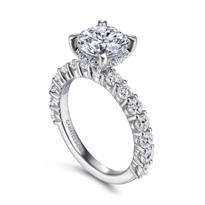Brosnan - 14K White Gold Round Diamond Engagement Ring