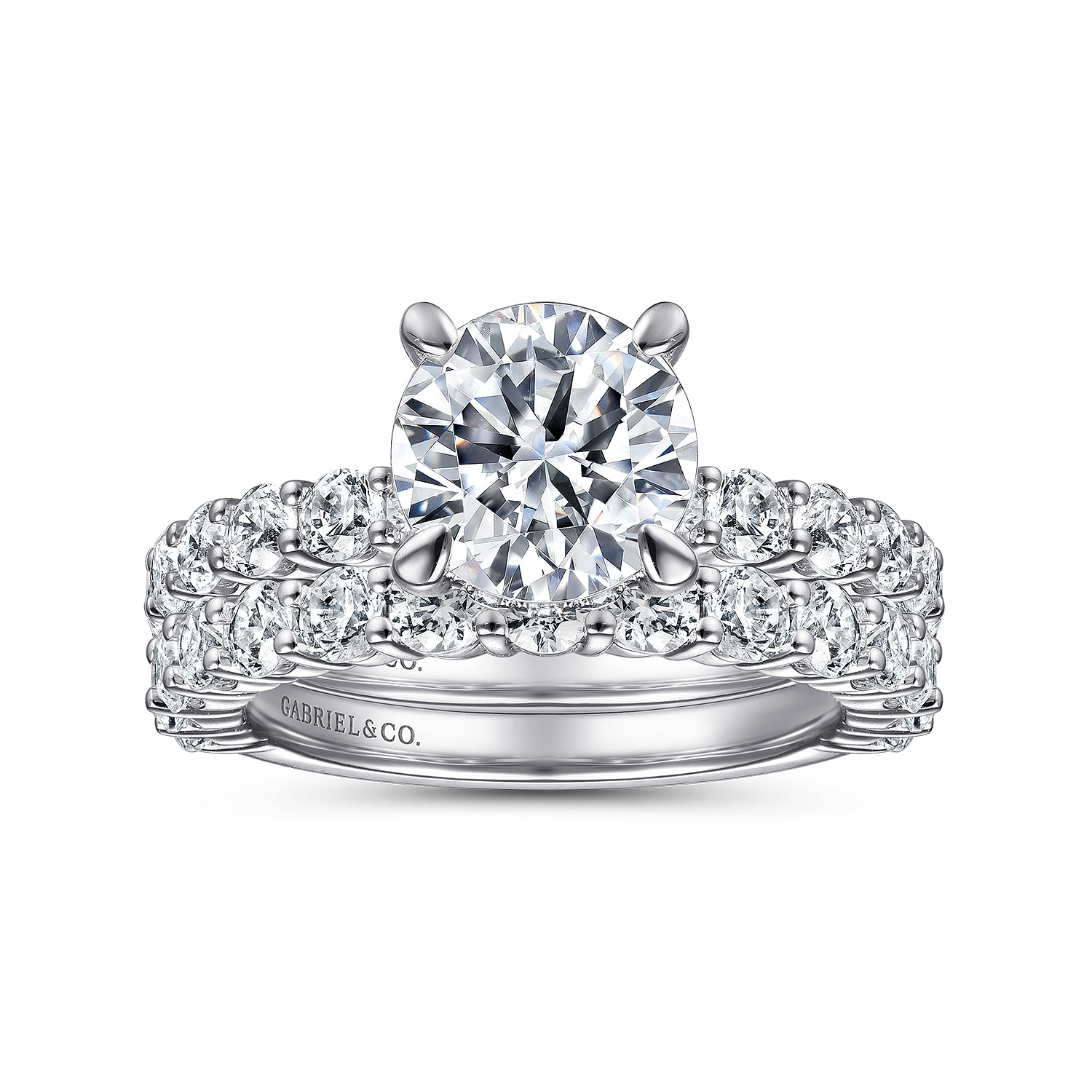 Brosnan - 14K White Gold Round Diamond Engagement Ring