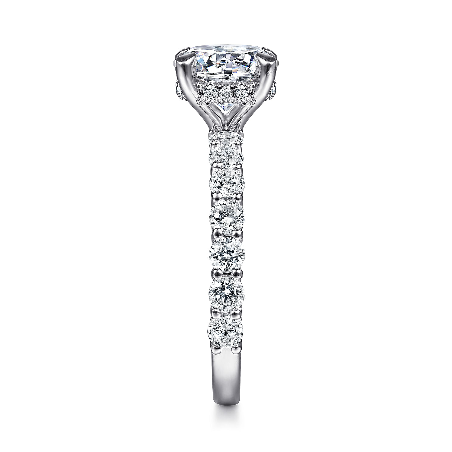 Brosnan - 14K White Gold Round Diamond Engagement Ring