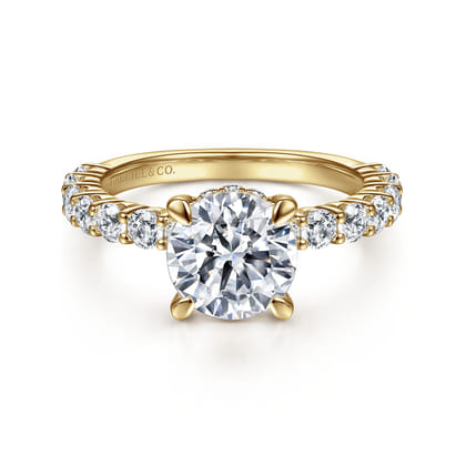 Brosnan - 14K Yellow Gold Round Diamond Engagement Ring