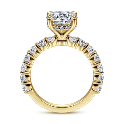 Brosnan - 14K Yellow Gold Round Diamond Engagement Ring