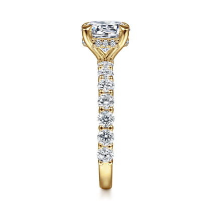 Brosnan - 14K Yellow Gold Round Diamond Engagement Ring