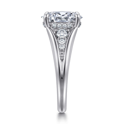 Bruno - 14K White Gold Oval Diamond Engagement Ring