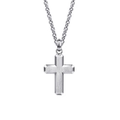 Brushed-Cross-Pendant-Necklace-925-Sterling-Silver1