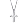 Brushed Cross Pendant Necklace 925 Sterling Silver