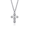 Brushed Cross Pendant Necklace 925 Sterling Silver