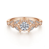 Bryce - Vintage Inspired 14K Rose Gold Split Shank Round Diamond Engagement Ring