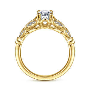 Bryce - Vintage Inspired 14K Yellow Gold Split Shank Oval Diamond Engagement Ring