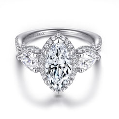 Bryson - 14K White Gold Marquise Shape Diamond Engagement Ring