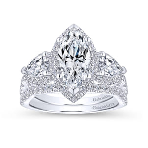 Bryson - 14K White Gold Marquise Shape Diamond Engagement Ring