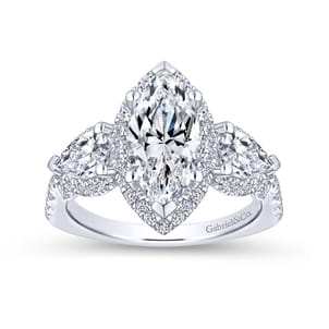 Bryson - 14K White Gold Marquise Shape Diamond Engagement Ring