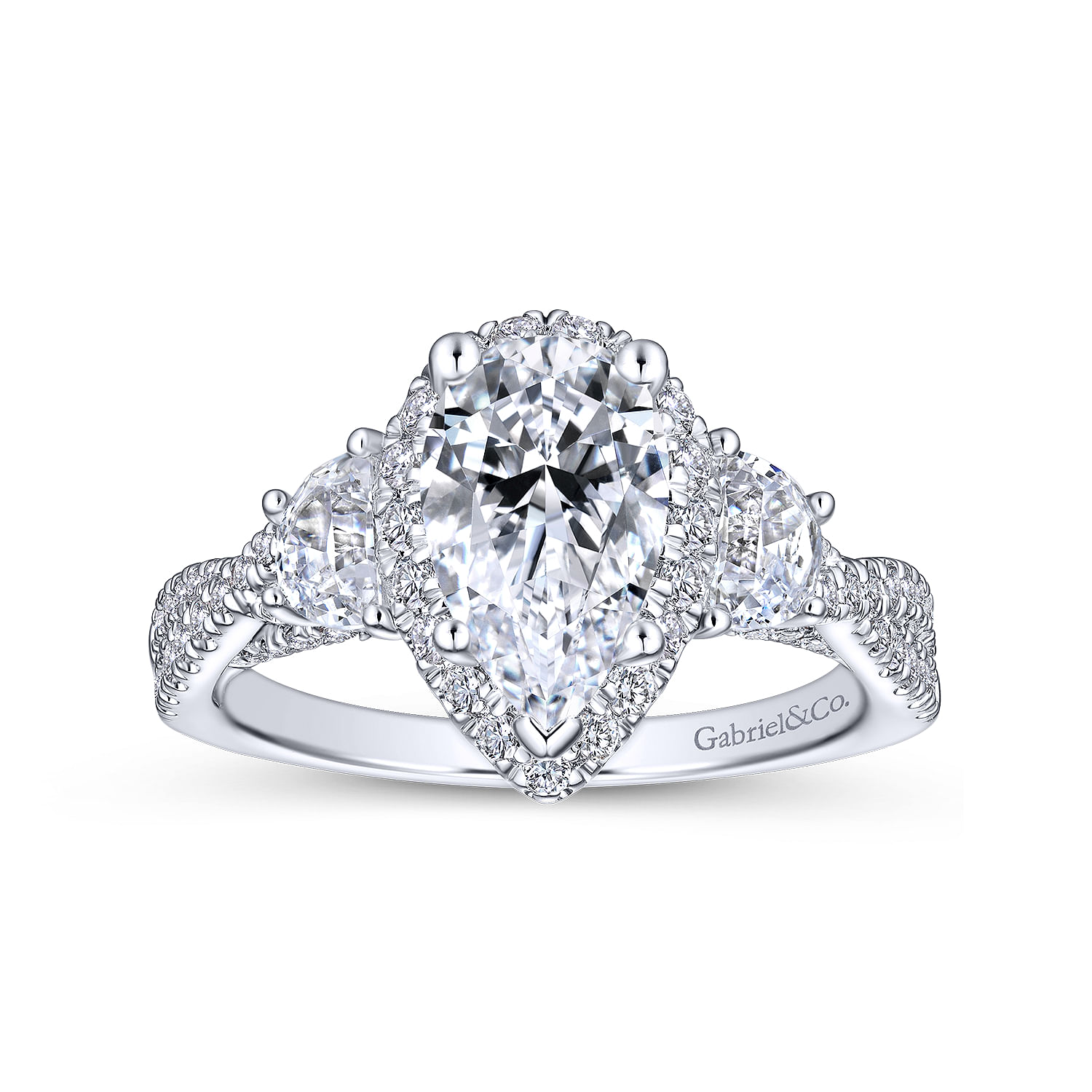 Bryson - 14K White Gold Pear Shape Diamond Engagement Ring
