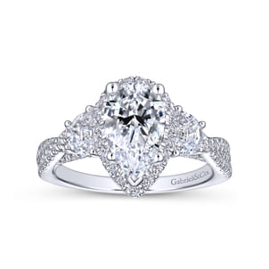 Bryson - 14K White Gold Pear Shape Diamond Engagement Ring