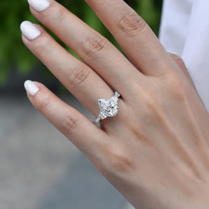 Bryson - 14K White Gold Pear Shape Diamond Engagement Ring