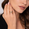 Bujukan Bold - 14K White  Yellow Gold Bujukan Diamond Criss Cross Ring - 0.3 ct
