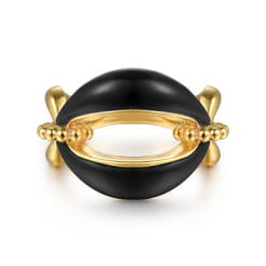 Bujukan-Bold---14K-Yellow-Gold-Bujukan-Black-Onyx-Link-Chain-Ring1