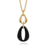Bujukan Bold - 14K Yellow Gold Bujukan Black Onyx Pendant Necklace
