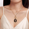 Bujukan Bold - 14K Yellow Gold Bujukan Black Onyx Pendant Necklace