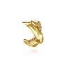 Bujukan Bold - 14K Yellow Gold Bujukan Criss Cross J Hoop Earrings