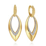 Bujukan Bold - 14K Yellow Gold Bujukan and Diamond Marquise Huggie Drop Earrings - 0.5 ct