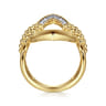 Bujukan Bold - 14K Yellow Gold Bujukan and Diamond Marquise Ladies Ring - 0.3 ct