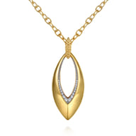 Bujukan Bold - 14K Yellow Gold Bujukan and Diamond Marquise Pendant Necklace